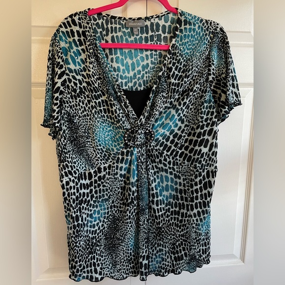 Essentials Rhinestone Buckle Detail Blouse - Picture 1 of 2